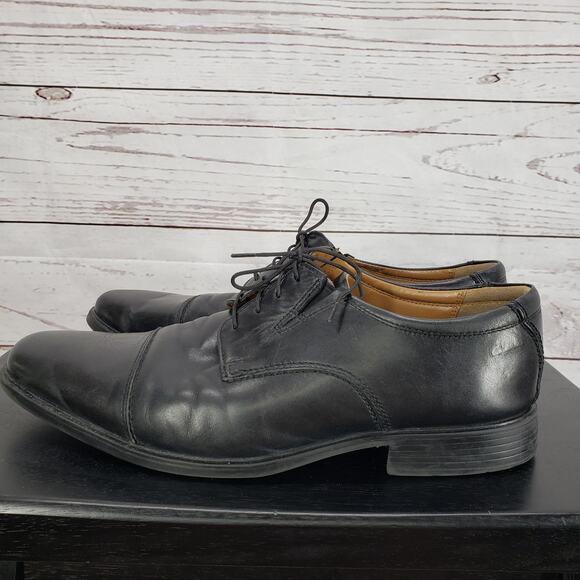 Clarks Collection Men's Black Leather Soft Cushion Oxford Shoes Size 11 - Picture 5 of 12